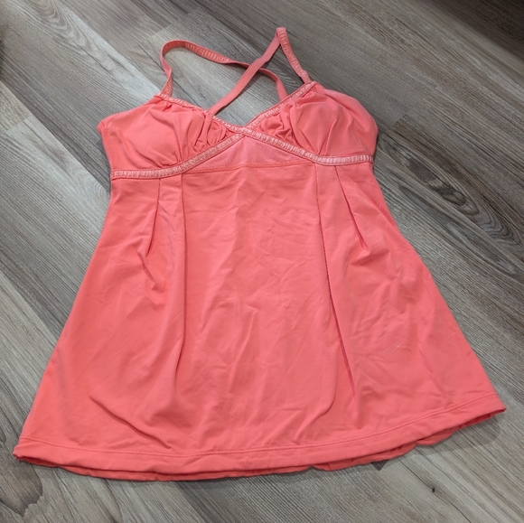 Lululemon Size 6, Dance Strap Tank, Coral, Crossover Straps, Flowy Babydoll Top - Picture 1 of 9